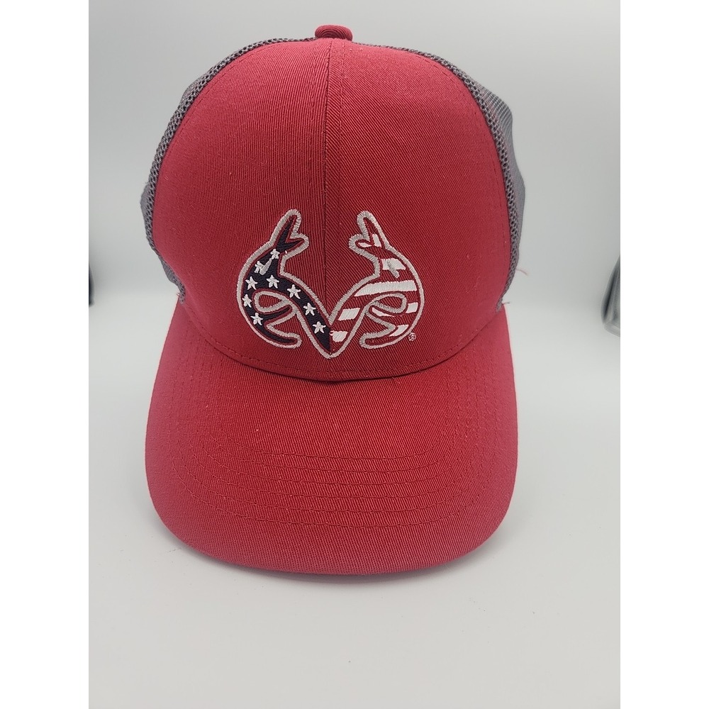 NWT RealTree American Flag Mesh Trucker Adjustable Hat Cap Men Red W/Gray